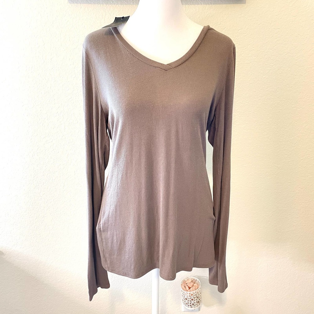 BCBGMaxAzria Enid Knit Spanish Moss Knit Long SleeveTop
